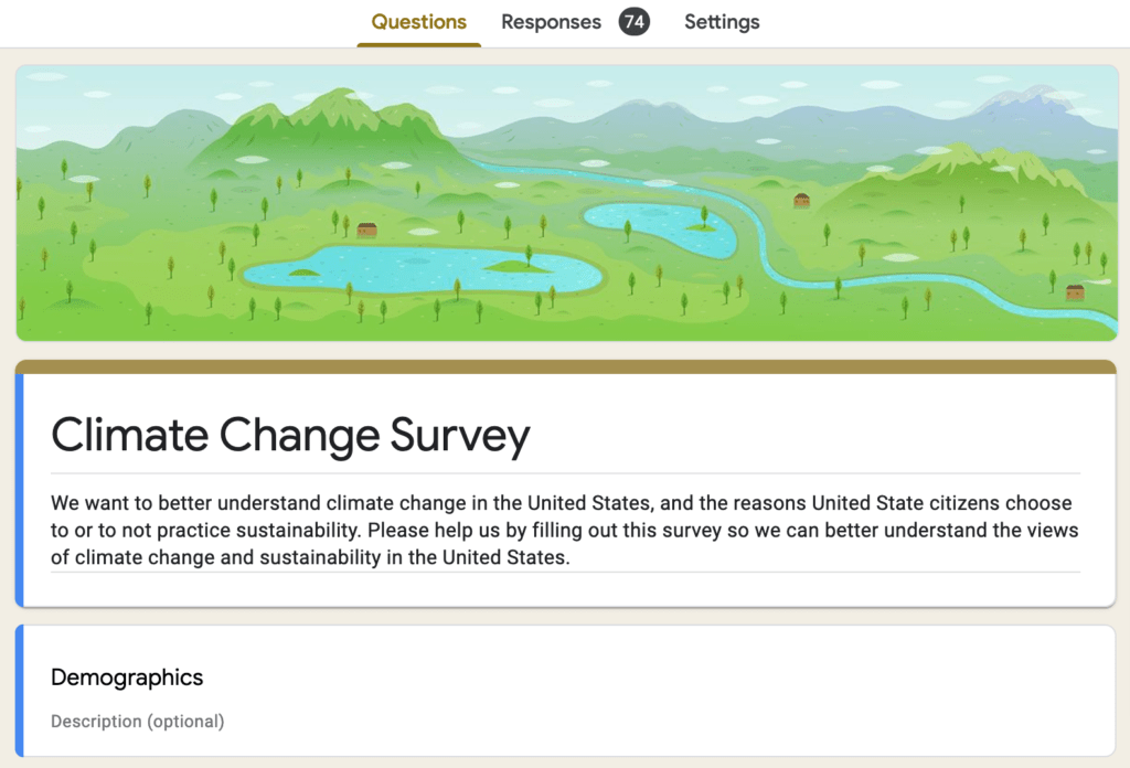 Earth First-Google Survey