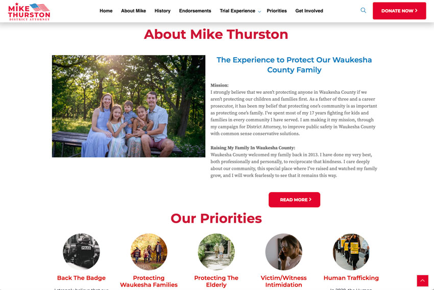Mike Thurston for District Attorney of Waukesha County Website