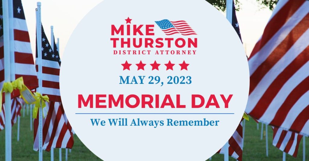 Mike Thurston for District Attorney of Waukesha County - Memorial Day Facebook Post