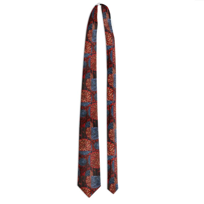 Dahlia Pattern Design Neck Tie
