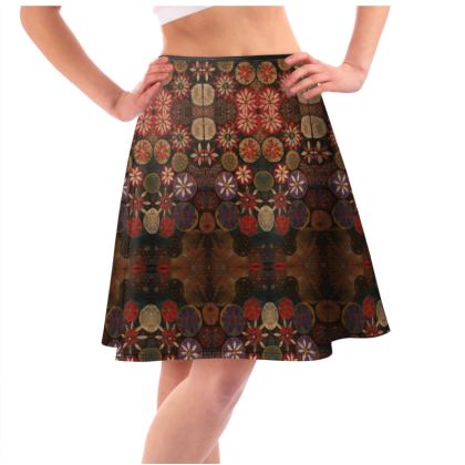 Flower Pattern II Skater Skirt - Adria Rose Designs