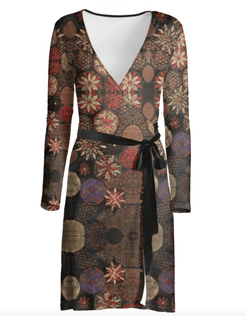 Flower Pattern I Wrap Dress (Front) - Adria Rose Designs