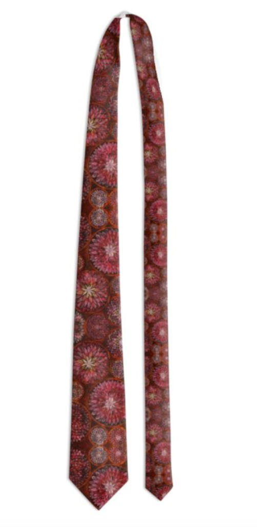 Dahlia Design Neck Tie