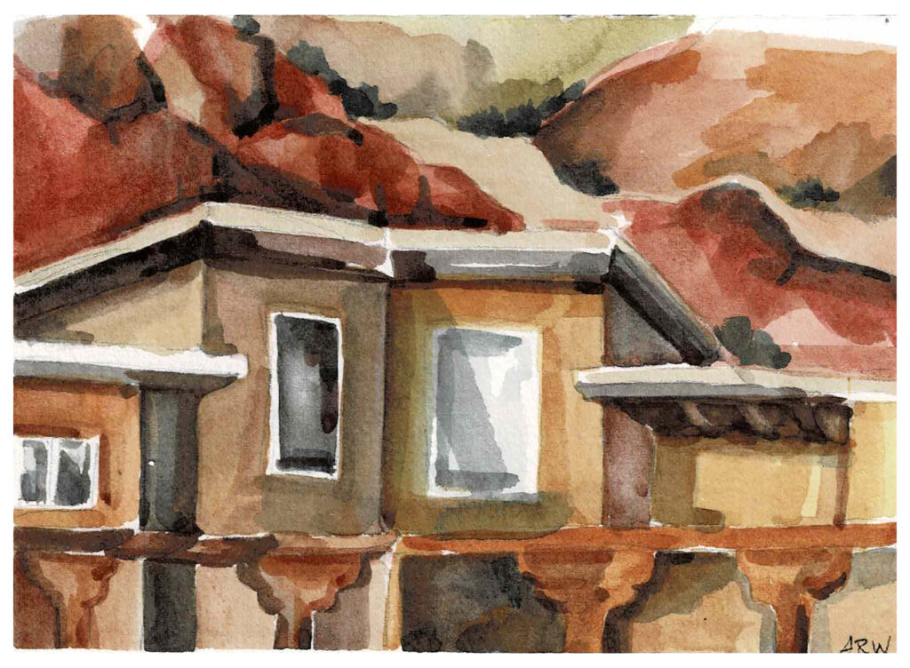 "Ghost Ranch Lodge" - 5"x7" - Watercolor (Plein Air)