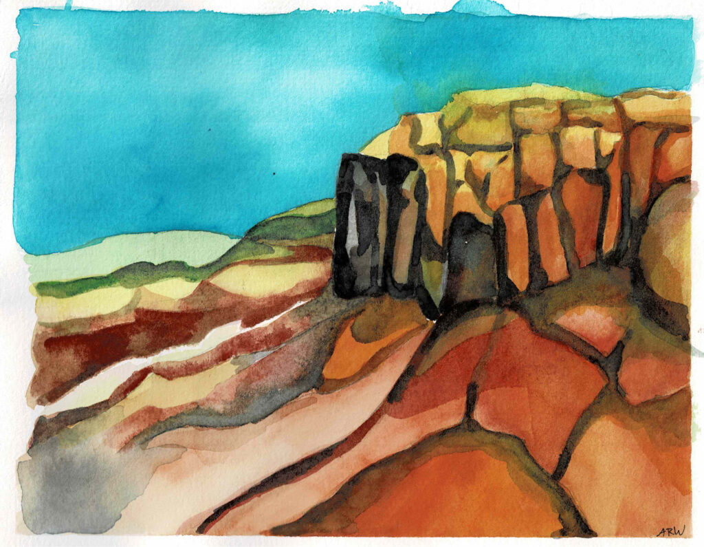 "Golden Mesa Overook" - 8"x10" - Watercolor (Plein Air)