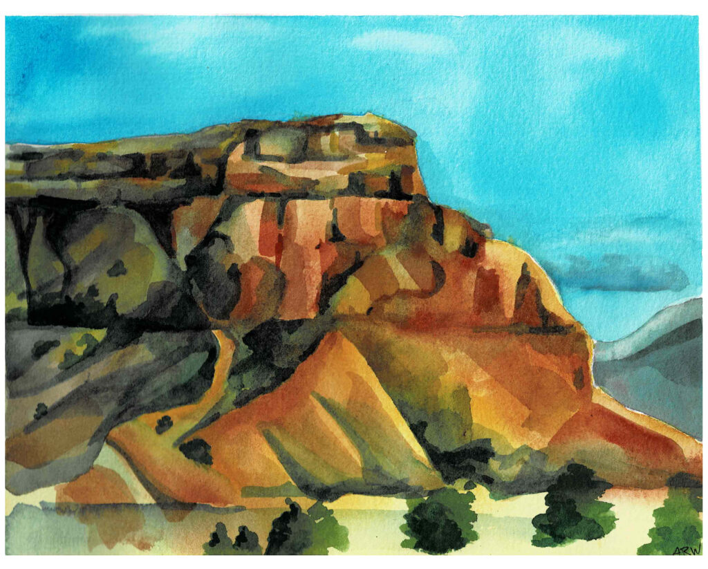 "Sunset Mesa" - 8"x10" -Watercolor (Plein Air)