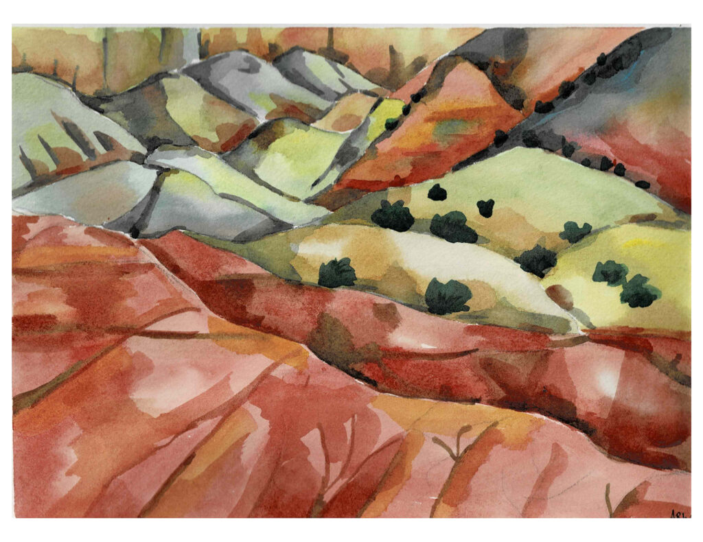 "Abiquiu Basin" - 9"x12"- Watercolor (Plein Air)