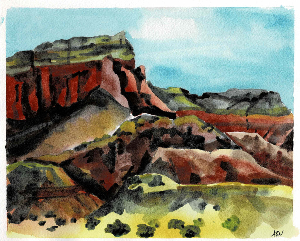 "Red Table Mesa - 8"x10" - Watercolor (Plein Air)