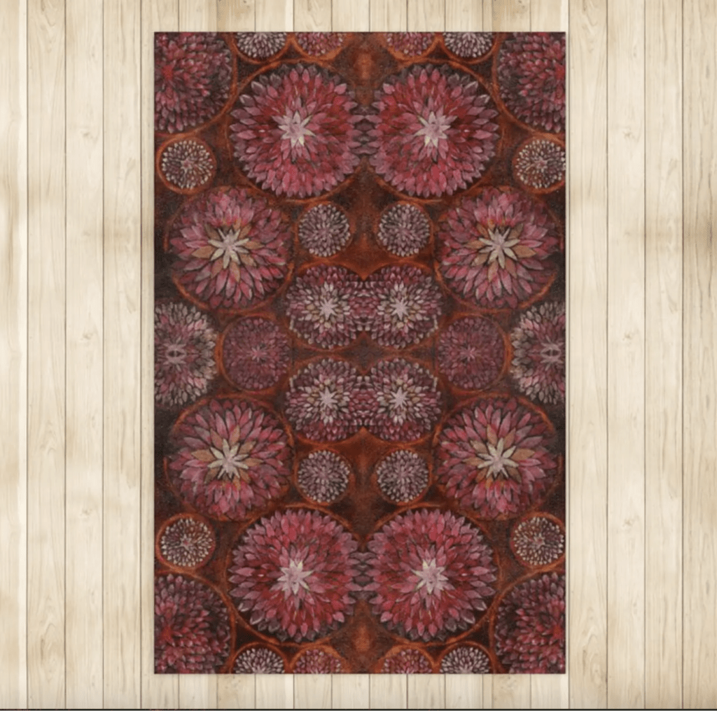 Dahlia Design Rug (Shimmer Velvet Fabric) - Large 50.39 x 78.74