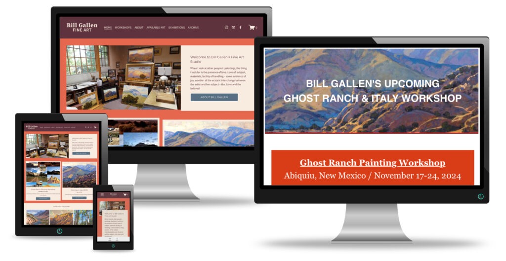 Bill Gallen Fine Art Website - Desktop, Tablet, Mobile Display and Email Marketing