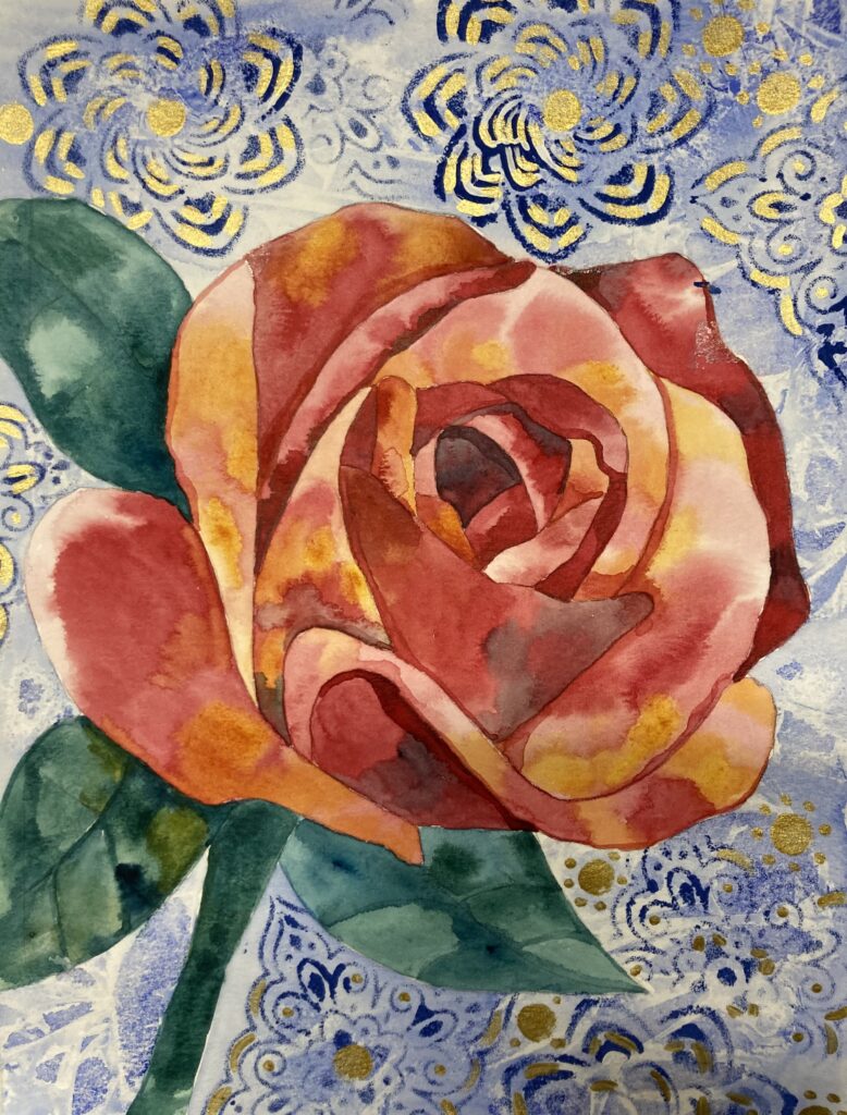 Rose Pattern - 9x12 (Watercolor)