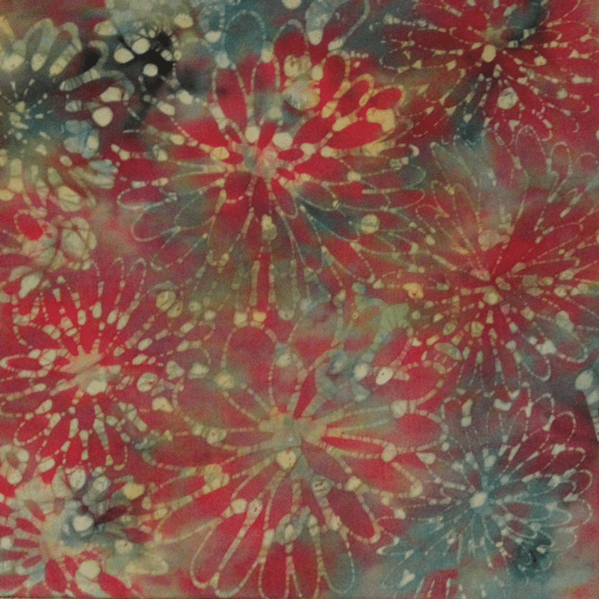 "Sunset Dahlia" - 12"x12" (Batik on Silk) - Adria Rosenthal Willenson Fine Art