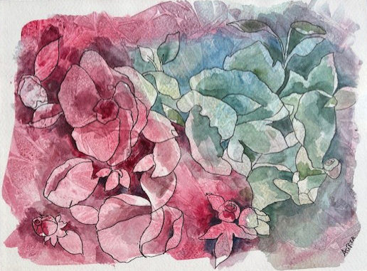 "Hibiscus I" - 9"x12" (Watercolor)