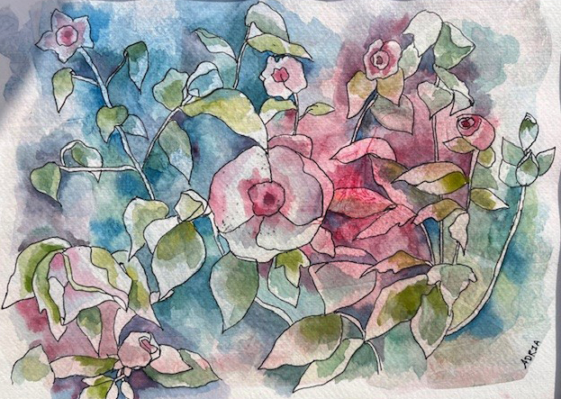 "Hibiscus II" - 9"x12" (Watercolor)