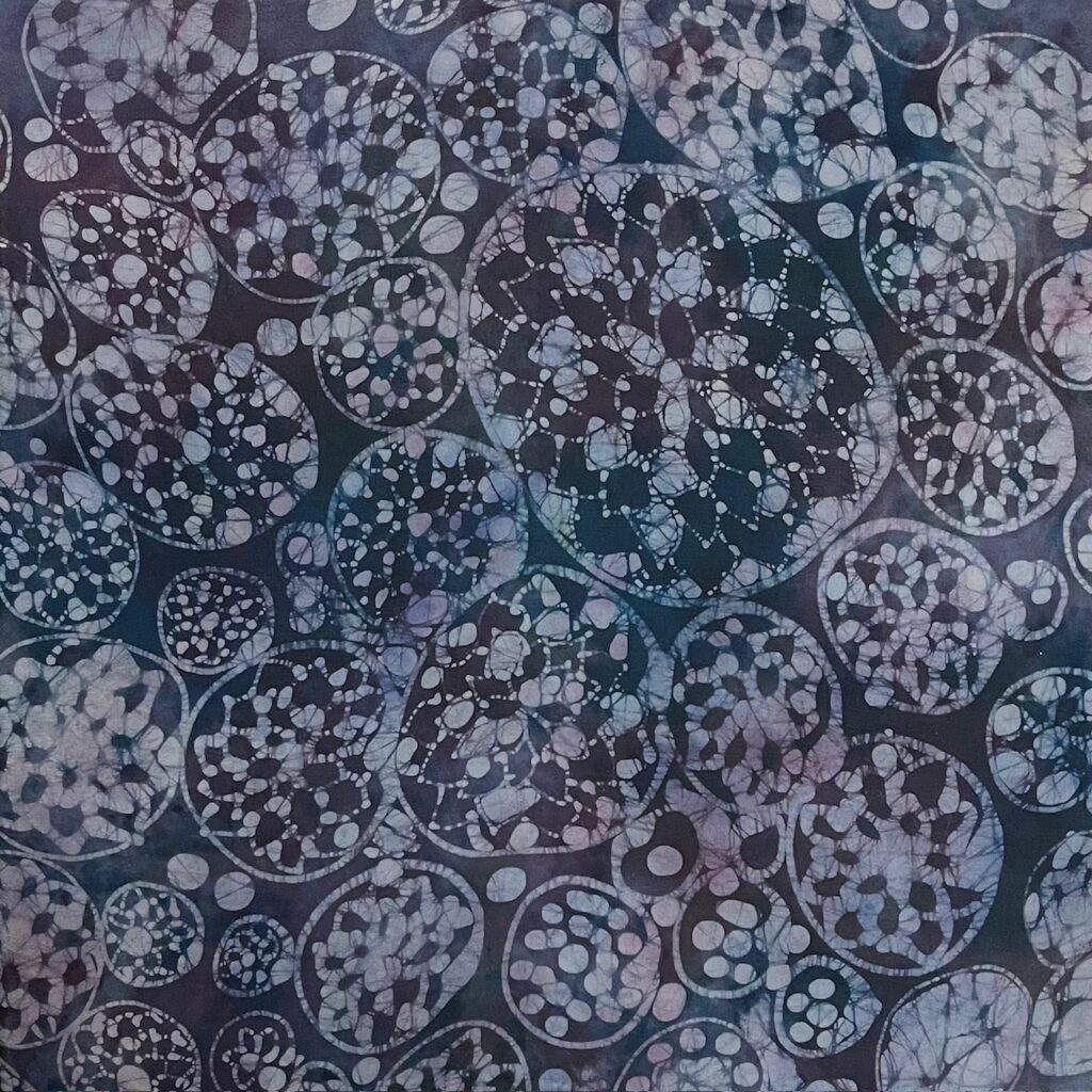 Purple Dahlia Fireworks I-12"x12" Batik on Silk